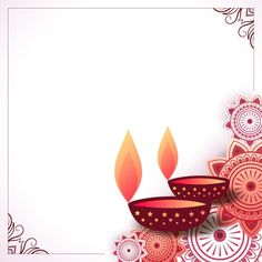 three candles on a floral background for diwaling