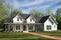 this is an artist's rendering of the farmhouse style house plans for small homes