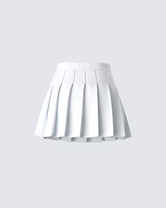 The cutest flirty, sporty tennis skirt for on and off the court 🤍 Constructed from lightweight suiting fabric, and complete with a top stitched pleat, and an invisible side zipper. Give us a twirl, babe & be the stunner you're born to be 💁‍♀️ Cheap Fitted School Uniform Tennis Skirt, Cheap Sporty Tennis Skirt, Cheap Preppy Tennis Skirt For School, Cheap Cotton Pleated Tennis Skirt, Cheap Solid Color Tennis Skirt For Party, White Pleated Tennis Skirt, Tennis Skirt Outfit, White Tennis Skirt, Cheerleader Costume