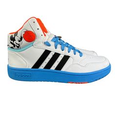 Adidas Youth Hoops Mid 3.0 Mickey White Blue Shoes Gy6634 Size 1 - 6 K (Gs) New With Box. Follow Us! We List Lots Of New Shoes And Athletic Wear Daily! All Items Guaranteed To Be 100% Authentic Or Your Money Back! We Are A 100% Genuine Usa Seller. Thank You For Shopping Small Business First! Sporty Basketball Shoes With Elastic Laces, Sports High-top Sneakers With Elastic Laces, Sports Basketball Shoes With Elastic Laces And Round Toe, Mid-top Basketball Shoes With Branded Insole, White Basketball Shoes With Elastic Laces, Adidas High-top Sneakers With Round Toe, Adidas High-top Sneakers With Synthetic Material And Round Toe, Adidas High-top Sneakers With Round Toe In Synthetic, Adidas Logo Basketball Shoes With Round Toe