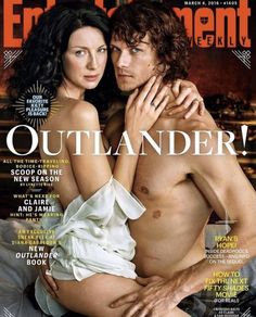 a man and woman on the cover of entertainment magazine's october 2009 issue, outlander