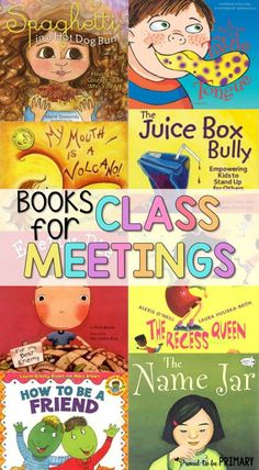 books for class meetings with names and pictures