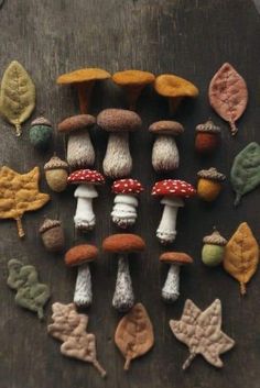 Felted Mushrooms, Wool Toys, Felt Mushroom, Mushroom Crafts, Gift Basket Ideas Christmas, Gift For Mom Christmas