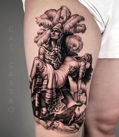 Aztec Carrying Woman Tattoo, Female Aztec Warrior Drawing, Aztec Warrior Holding Woman, Aztec Warrior Princess Tattoo, Mexican Heritage Tattoos, Tattoos With Deep Meaning, Aztec Warrior Tattoo, Aztec Tattoos Sleeve