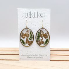 These botanical beauties are made with REAL pressed ferns, clear resin, and 14k gold plated earring hooks. They're lightweight, lead and cadmium free, and nickel safe! The pair you receive may vary slightly from the picture because every fern is unique, but it will be the same design. Made with love by me in San Luis Obispo, California! Thank you for checking out my products :) - Niki Botanical Style Gold Resin Jewelry, Fern Earrings, Pressed Fern, San Luis Obispo California, Botanical Beauty, San Luis Obispo, Clear Resin, Earring Hooks, Gold Plated Earrings