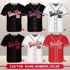 baseball uniforms with custom name and number on them