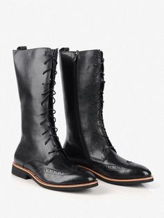 Olivia Mark - Essential Workwear Knee High Boots Fitted Lace-up Boots For Workwear In Fall, Fitted Lace-up Workwear Boots For Fall, Fitted Lace-up Boots For Work, Olivia Mark, High Boots, Knee High Boots, New Day, Black Boots, Knee High