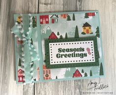 a christmas card with the words seasons greetings on it