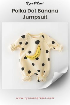 Polka Dot Banana Jumpsuit Outfit Ideas Trendy, Baby Boy Clothing, Trendy Jumpsuit, Banana Print, Polka Dot Jumpsuit, Boy Clothing, Summer Outfit Ideas, Summer Fashion Outfits, Fashion Summer