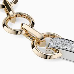 Embrace the challenge with Ecksand's Thick Chain Diamond Pavé Necklace that encapsulates the art of fencing. High-end recycled gold is modelled after the edges of an épée and accented by a knife-edged clasp in white gold. Completely adjustable, this distinctive jewel can be worn in seven different ways. Chain length: 18 in.Accent diamonds: 0.45+ ctw, VS2+/F+Setting: Grain setting The chain on this necklace is thicker than the Iconic Duel Oversized Diamond Chain Necklace. Luxury Gold Jewelry With Pave Setting, Luxury Diamond Cut Chain Ring For Engagement, Luxury Timeless Jewelry With Pave Setting, Luxury Timeless Jewelry With Screw Back, Luxury Brilliant Cut Jewelry Gift, Luxury Delicate Chain Engagement Jewelry, Luxury Classic Chain Necklace With Adjustable Chain, Luxury Double Strand Elegant Chain Necklace, Luxury Jewelry With Chain Included