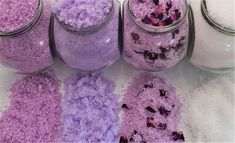 Learn to make 4 different lavender bath salts recipes. In this post you will learn: the benefits of using lavender bath salts; how to safely add essential oils to your homemade bath salts; basic lavender bath salts recipe; rose lavender bath salts recipe (a.k.a queens need to relax too); moisturizing DIY lavender bath salts for beautiful skin; fizzy bath salts recipe - for color and fun. #bathsalts #bathsoak #diybeauty diybeautybase.com Bath Crumbles, Homemade Bath Salts Recipe, Homemade Body Scrubs, Diy Bath Salts, Diy Lavender