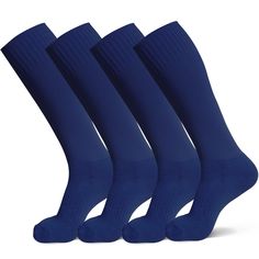 PRICES MAY VARY. These sport socks are suitable for US shoe sizes 8K-13K(4-7 Years old),1-5 (8-11 Years old) and shoe sizes 6-10(12-16 Years Old),They can hold up the shinguards well. These athletic socks are perfect for sports such as Soccer,Softball,Baseball,Football,Basketball,Yoga,Running,Hiking,Climbing etc. These sport socks are made of cotton, polyster and spandex,they are soft, comfortable and flexible to wear.And these socks provide cushing system at the bottom which will make your feet Blue Anti-odor Sports Socks, Blue Sports Socks, Comfortable Blue Training Socks, Sporty Knee-high Blue Socks, Sporty Blue Knee-high Socks, Game Socks, Lacrosse Field, Rugby School, Soccer Season