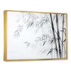 a bamboo painting hanging on the wall