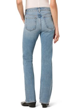 Update your denim collection with a pair of versatile jeans cut from a stretch-infused denim with a leg-lengthening high-rise waist and bootcut silhouette. 34" inseam; 10" rise, 17 3/4" leg opening Zip fly with button closure 79% cotton, 20% polyester, 1% elastane Machine wash, tumble dry Imported Fitted High Rise Flare Jeans In Rigid Denim, Fitted High Rise Flare Denim Jeans, Fall Flare Jeans, High Rise Straight Fit Flare Jeans For Fall, Denim Flare Jeans With Straight Fit, Fall Mid-rise Rigid Denim Flare Jeans, Denim Blue Straight Fit Flare Jeans For Fall, Fall Denim Blue Straight Fit Flare Jeans, High Rise Straight Fit Flare Jeans In Medium Wash