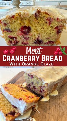 This moist cranberry orange bread with perfectly sweet (not too sweet)! Made with fresh or frozen cranberries, an orange zest and juice, and a few pantry staple! It's simple to make, delicious, the perfect Thanksgiving desert or Holiday treat! Cranberry Orange Loaf, Orange Cranberry Loaf, Orange Cranberry Bread, Orange Bread Recipe, Cranberry Bread Recipes, Bread Recipe Video, Dessert Breads, Cranberry Dessert, Orange Bread