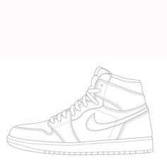 Jordan Drawing, 1 Line Drawing, Nike Drawing, Top Drawing, Nike High, Art Sketches Pencil, Art Drawings Sketches Pencil, Shoes Drawing