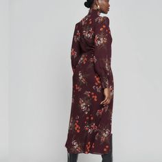 Reformation Aude Dress Color: Emmeline Maxi / Midi Dress Fall Floral Print Dress For Daywear, Long Midi Dress For Fall Daywear, Fall Daywear Maxi Dress, Floral Print Maxi Dress For Fall Daywear, Maxi Dresses For Daywear In Fall, Maxi Length Dresses For Daywear In Fall, Fall Floral Print Maxi Dress For Daywear, Long Dress For Daywear In Fall, Floral Print Midi Dress For Fall Date Night