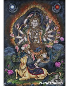 Dancing Shiva Thangka Print Nataraja Painting, Shiva Dance, Newari Art, Multiple Arms, Buddhist Texts, Lord Of The Dance, Dancing Shiva, Sanskrit Quotes