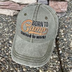 a hat that says born to gango turned to work