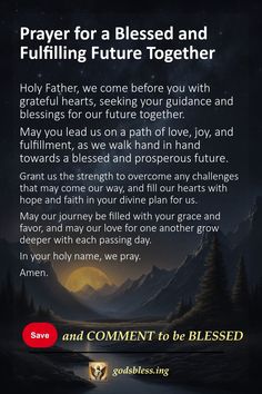 Prayer for a Blessed and Fulfilling Future Together Prayers For A Relationship, Prayers For Your Boyfriend, Prayers For My Boyfriend, Godly Relationship Advice, Prayer For My Marriage, Midnight Prayer, Financial Prayers