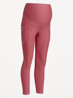 full panel stretches over belly side pockets go-dry wicks moisture fitted through hip and thigh hits just above ankle model is approx.  5'9" and wears a size M (8) Functional Pink Bottoms With Pockets, Comfort Stretch Yoga Pants With Side Pockets For Sports, Stretch Bottoms With Functional Pockets For Yoga, Full Length Athleisure Yoga Pants With Side Pockets, Athleisure Full Length Yoga Pants With Side Pockets, Solid Yoga Pants With Side Pockets For Training, Yoga Activewear With Side Pockets In Long Pants, Sporty Full-length Yoga Pants With Side Pockets, Yoga Activewear With Side Pockets