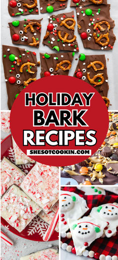 Christmas bark recipes photo collage with text overlay. Saltine Cracker Christmas Bark, Reeses Bark Recipes, Christmas Candy Recipes Easy Almond Bark, Ritz Cracker Christmas Bark, Saltine Bark Recipes, Christmas Tree Bark Recipe, Christmas Candy With Almond Bark, Peppermint Cracker Bark, Cracker Bark Recipes