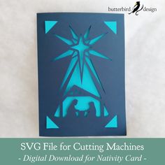 a paper cut nativity card with the words svg file for cutting machines