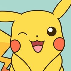 a cartoon pikachu is smiling and holding a piece of paper in his hand