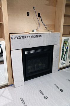 the fireplace is being built and ready to be installed in the living room or kitchen