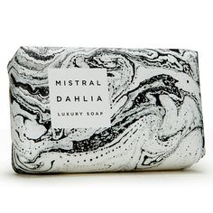 the soap bar is made with white and black marble