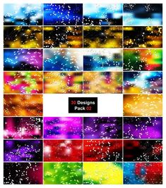 the colorful background for photoshopped with different colors and sizes, including stars in the sky