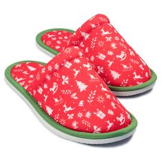 Chochili Men Christmas Home Slippers Red White Lightweight Silent Walk Size 8 to 10 - supplyity Red Comfortable Slip-on Slippers, Comfortable Red Slip-on Slippers, Red Non-slip Indoor Slippers, Red Round Toe Slippers For Indoor Use, Red Non-slip Slip-on Slippers, Dorm Slippers, Garage Kitchen, Slippers Black, Slippers For Men