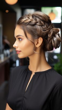 From Runway to Real Life: 25 Dutch Braid Hairstyles for Black Hair Simple Elegant Braided Hairstyles, Cool Hairstyles Updo, Braid Mohawk Updo, Brunette Updo Hairstyles, Braided Up Do Hairstyles, Hair Updos With Braids, Braided Up Do, Hairstyle For Halter Dress, Hairstyles For Events Classy