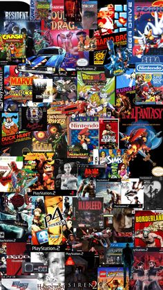 an image of many different video games collaged in the same square shape and sizes