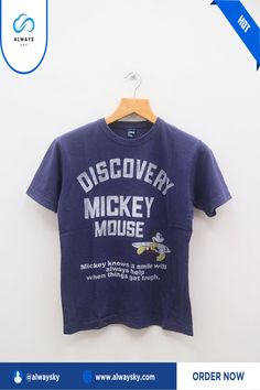 Vintage Mickey Mouse Discovery Walt's Disney Cartoon Animation Blue Tee T Shirt M Alwaysky x Disney 2024. For people of all ages and genders, a shirt is a wardrobe staple due to its versatility. Typically, it has short or long sleeves, buttons along the front, and a collar. Shirts are appropriate for informal, formal, and business settings since they are available in an extensive range of designs, hues, and materials. They may be dressed more formally with dress pants and a tie, or casually with jeans and a tee shirt. Shirts are a popular option for daily wear as they are breathable, comfy, and simple to maintain. An appropriately fitting shirt is a timeless option that never goes out of style, whether you're dressing up for a big occasion or keeping it casual. #mickey mouse #disney cartoo Mickey Mouse Crew Neck T-shirt For Disney Events, Letter Print Short Sleeve Tops For Disney Trips, Mickey Mouse Disney T-shirt For Fan Events, Disney Mickey Mouse T-shirt For Fan Events, Mickey Mouse Cotton T-shirt For Streetwear, Pre-shrunk Disney T-shirt For Disney Trips, Disney Blue Top For Streetwear, Cotton Mickey Mouse Tops For Disney Trips, Short Sleeve T-shirt With Letter Print For Disney Trips