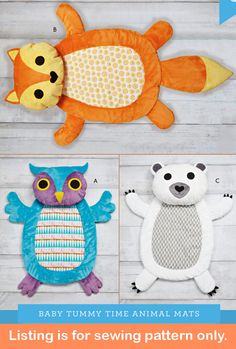 SEWING PATTERN Sew Baby Tummy Time Mat Infant Fox Bear Owl Blanket Boy Girl 4339 | eBay Facial Types, Baby Tummy Time Mat, Baby Tummy Time, Owl Blanket, Kwik Sew Patterns, Envelope Pattern, Tummy Time Mat, Baby Mat, Kwik Sew