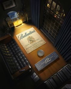 an advertisement for the ballantine's wine company is shown in this image