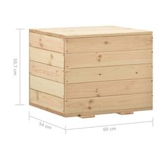 a large wooden box is shown with measurements