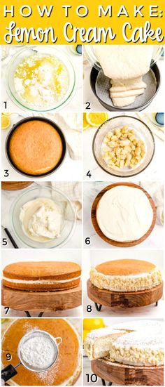 how to make lemon cream cake with step by step instructions on how to make it