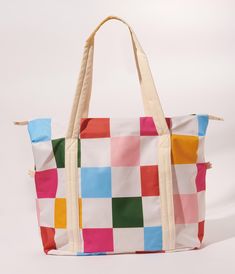 Multicolor Checkered Dance Floor Weekend Bag – Unique Vintage Multicolor Cotton Outerwear For Day Out, Multicolor Cotton Color Block Outerwear, Multicolor Cotton Outerwear With Floral Print, Casual Multicolor Floral Print Outerwear, White Spring Travel Outerwear, Multicolor Summer Outerwear With Pockets, Trendy Multicolor Vacation Outerwear, Retro Multicolor Summer Outerwear, Checkered Dance Floor