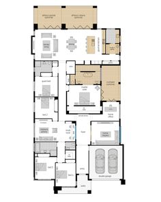 the floor plan for a two story home