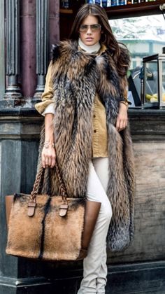 Glamour_02_2015 Fur Street Style, Fur Vests, Fabulous Furs, Fur Vest, Coat Fashion