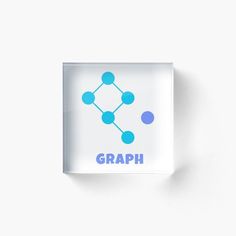 a white box with blue dots and the word graph on it