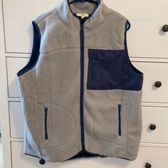 Super Soft Boutique Brand Nwt Light Grey With Navy Trim Gray Sporty Outerwear Comfortable Fit, Casual Cozy Fit Gray Outerwear, Sporty Gray Cozy Fit Outerwear, Gray Casual Fleece Jacket, Casual Gray Fleece Jacket, Casual Gray Fleece Jacket With Pockets, Casual Gray Fleece Jacket For Cold Weather, Buffalo Plaid Vest, Animal Print Vests