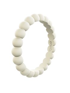 Women's Bead Stackable Silicone Ring Adjustable White Stackable Round Band Rings, White Stackable Stretch Bracelet, Adjustable White Stackable Rings, White Adjustable Stackable Round Band Rings, Everyday Hypoallergenic White Stackable Rings, Everyday White Hypoallergenic Stackable Rings, Minimalist White Beaded Rings, Silicone Wedding Band, Silicone Wedding Rings