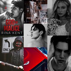 a collage of photos with people in the background and text that reads, god of malce rina kent