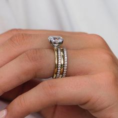 Exquisite Cushion Cut 4PC Sterling Silver Bridal Set – Juluro Silver Engagement Ring Gold Wedding Band, Gold And Silver Engagement Ring, Stackable Wedding Bands, Sterling Silver Wedding Band, Cushion Cut Ring, Silver Wedding Bands, Bridal Ring Sets, Sterling Silver Engagement Rings, Couple Jewelry