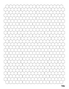 the hexagonal grid pattern is shown in black and white, as well as an outline