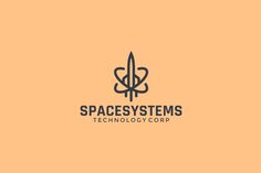 the logo for space systems technology corp, which has been designed to look like an airplane