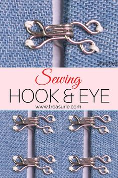 sewing hook and eye with the words sewing hook and eye